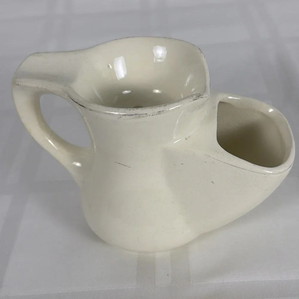 Vintage Ceramic Shaving Scuttle mug. Floral garden design